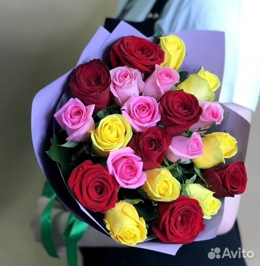 Розы.Букет 25 Роз.Цветы