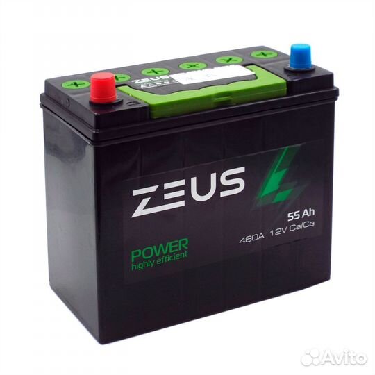 Аккумулятор zeus power Asia 65B24R 55 Ач п.п Geely