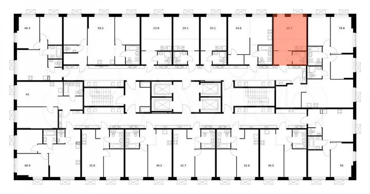 Квартира-студия, 25,7 м², 28/33 эт.