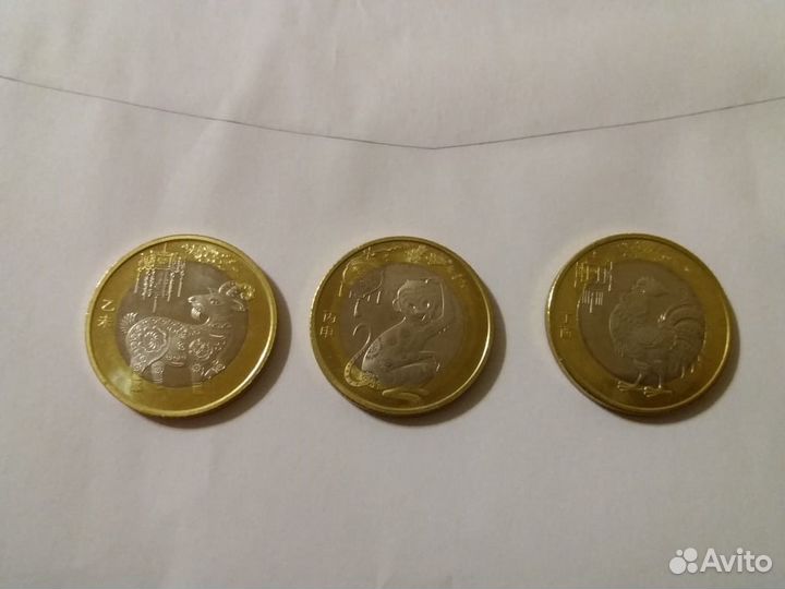 10 юань Китай - Обезьяна, Петух