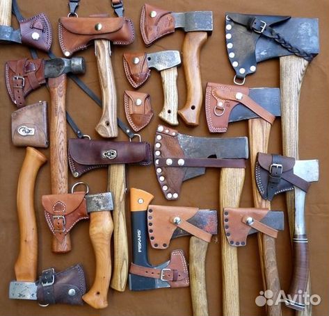 Чехлы из натуральной кожи для топоров, ножей