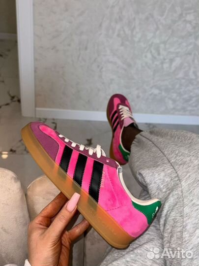 Кеды gucci adidas gazelle pink