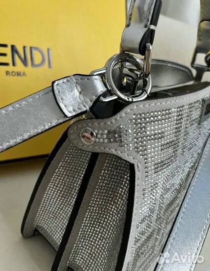 Сумка женская Fendi Pecaboo ISeeU со стразами