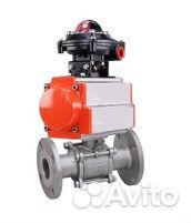 Кран шаровой DN.ru кшфпт 304.180 Ду65 Ру25 фланцевый, полнопроходной, трехвоставной, корпус - нержав