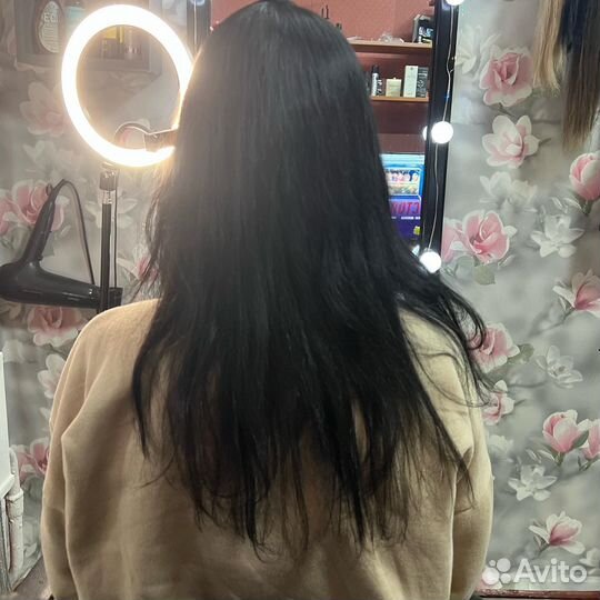 Волосы натур,40см,95гр,тон#1В,цена с работой