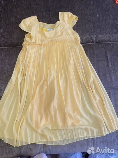 Платье желтое летнее 46