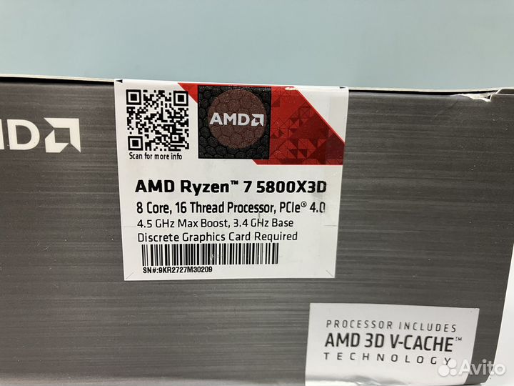 Новый Процессор AMD Ryzen 7 5800X3D BOX