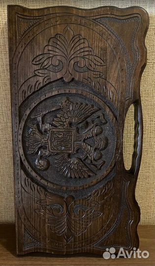 Нарды ручной работы С Гербом России