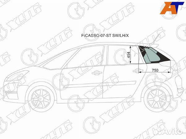 Стекло кузова боковое (не опускное) citroen C4 picasso, citroen C4 picasso 07-13