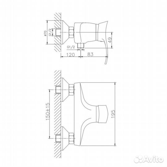 Смеситель для душа Haiba HB2001, хром
