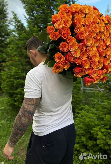 Букет голландских роз 101 шт