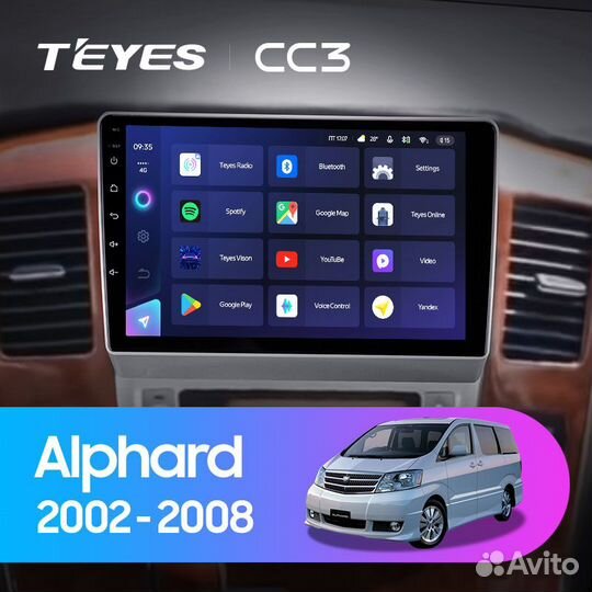 Магнитола Teyes CC3 4/64 Toyota Alphard H10