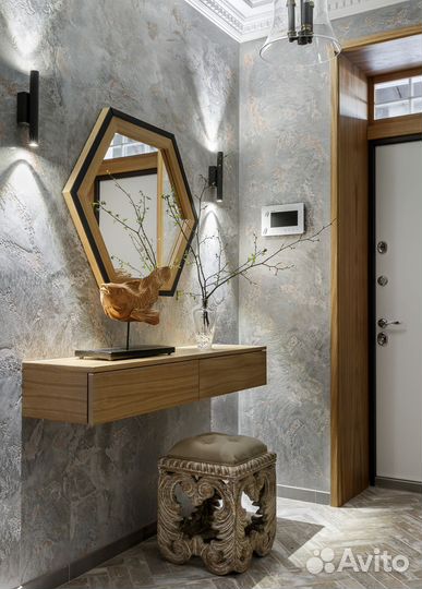 Консоль подвесная из шпона на заказ