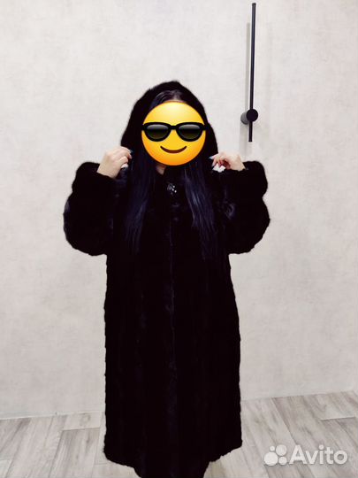 Шуба норковая с капюшоном