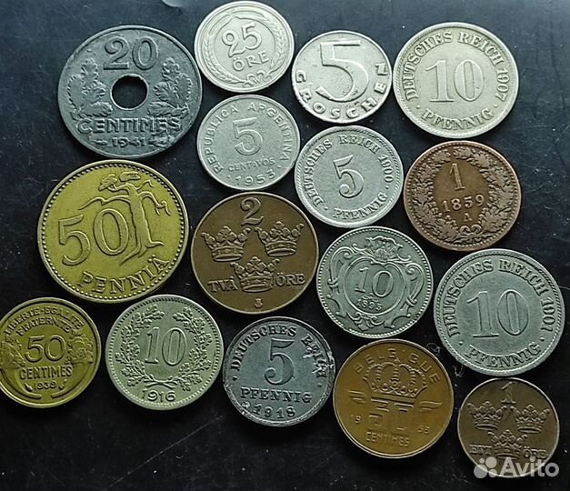 Иностранные монеты мира с 1900 годов по 1965 года