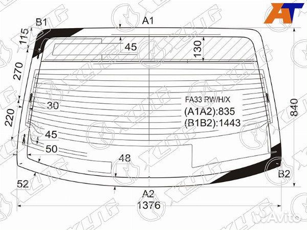 Стекло заднее nissan cefiro