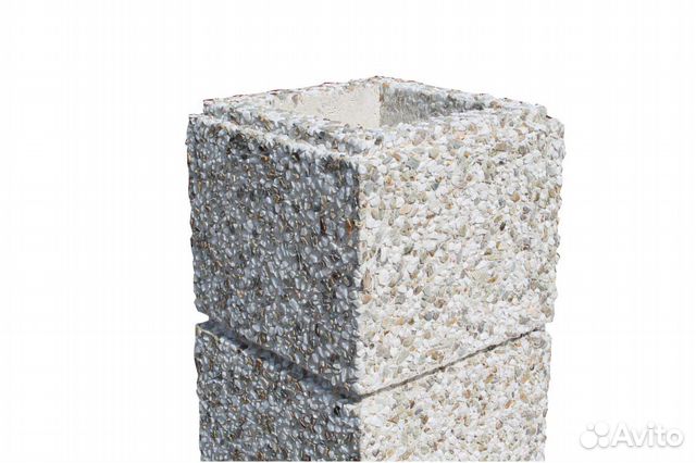 Блок для забора мытый бетон