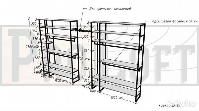 Гардеробная система лофт