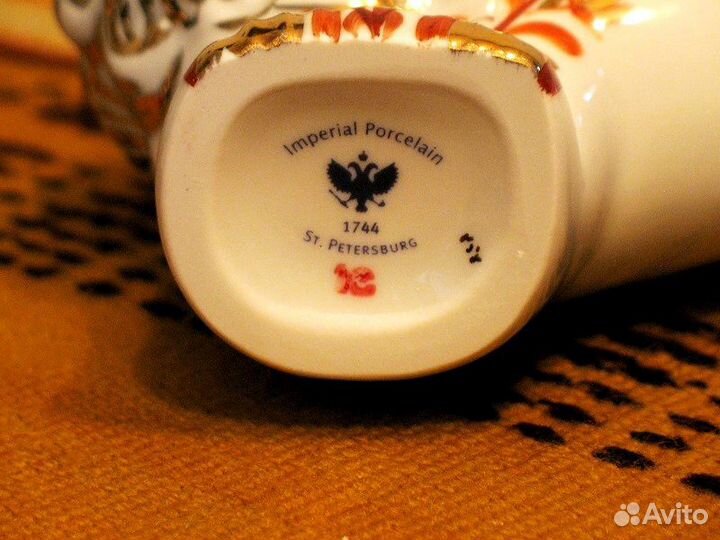 Графин Лев красный фарфор Штоф лфз