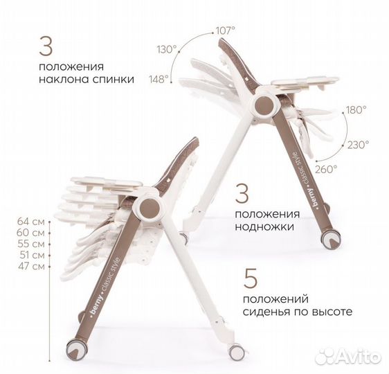 Стульчик для кормления happy baby berny