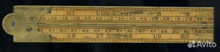 Линейка складная,19 в.Англия, Бирмингем, тиковое д