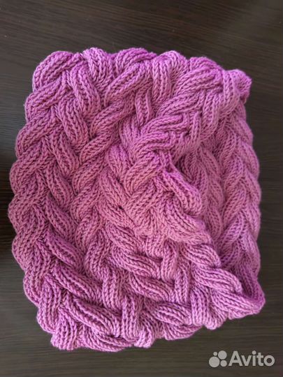 Комплект шапка, снуд, варежки