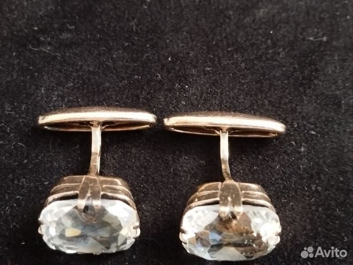 Запонки с горным хрусталем