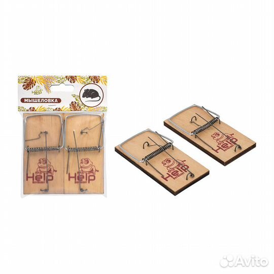 Мышеловка деревянная 10*4,5*0,6см 1/2шт Help