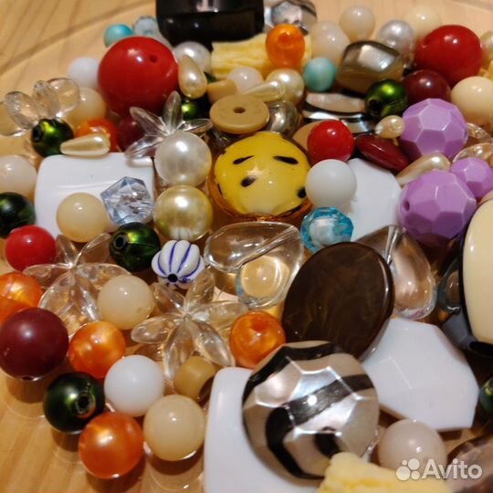 Бусины пластик, крупные, 100 шт