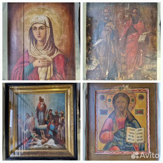 4 старинные иконы. 19 век
