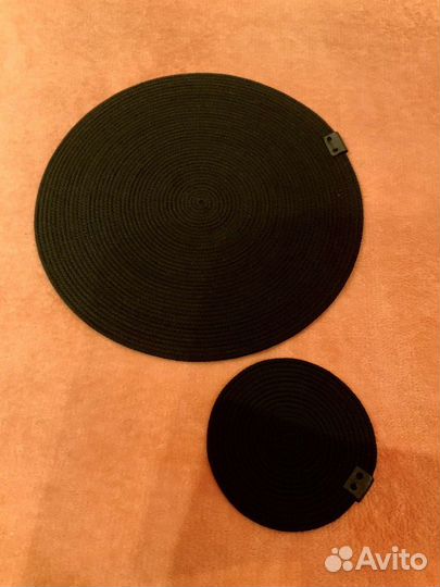 Салфетки из шнура 4 шт черные 38 см