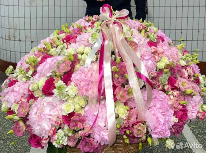 Милые корзинки с гипсофилой