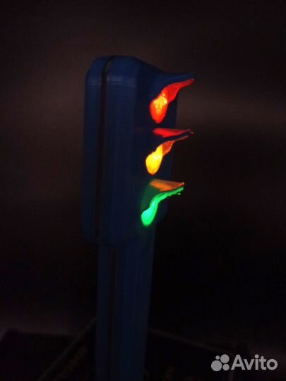 Светофор игрушка с набором знаков сине-серый