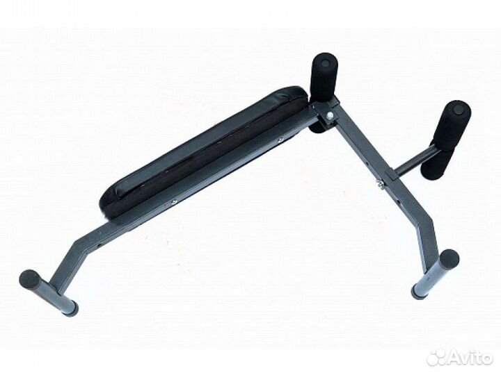 Скамья 2в1 для пресса и спины Чемпион чёрная 250кг