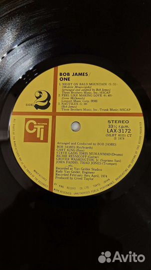 Bob James One (Japan) LP, INS, NM