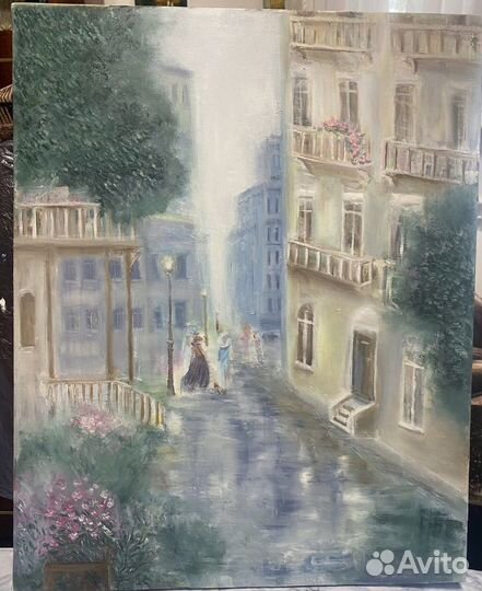 Картина маслом на холсте городской пейзаж