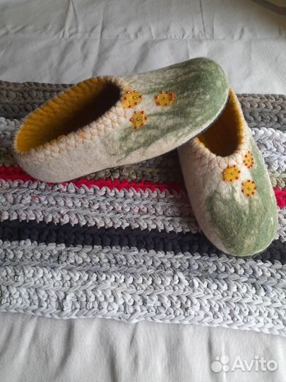 Тапочки валяные из овечьей шерсти р.38