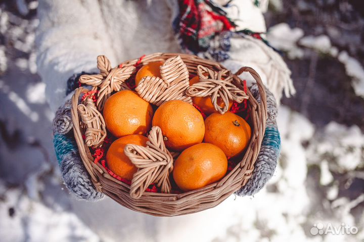 Плетёный поднос из эко лозы