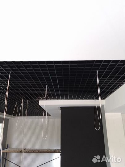 Подвесной потолок грильято 75х75 черный