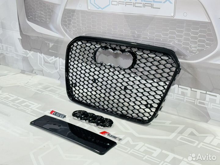 Решетка радиатора Audi A6 C6, RS6 стиль, глянец