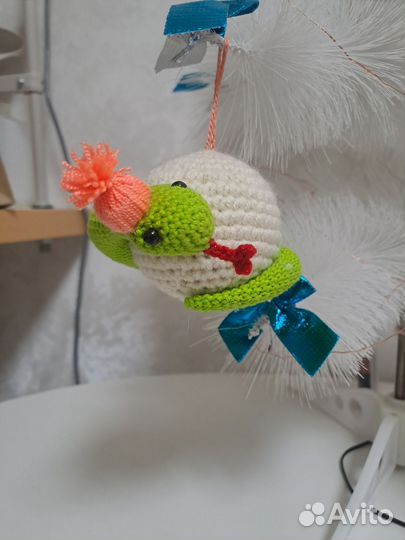 Елочная игрушка змея ручная работа