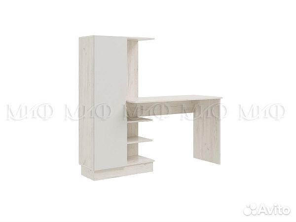 Юниор-4 Компьютерный стол (Шарли Белый/Дуб Крафт Б