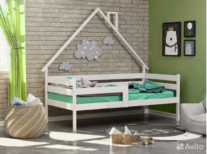 Софа детская берёза высокий борт Домик