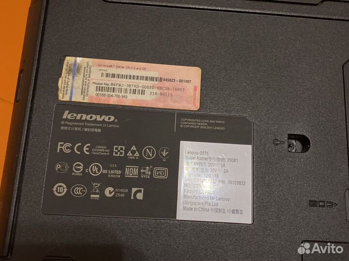 Ноутбук lenovo на запчасти