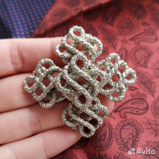 Lucien Piccard Винтажная брошь Мальтийский крест