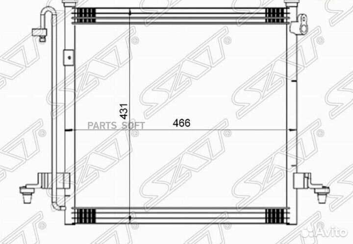 Радиатор кондиционера Митсубиси Л200 05