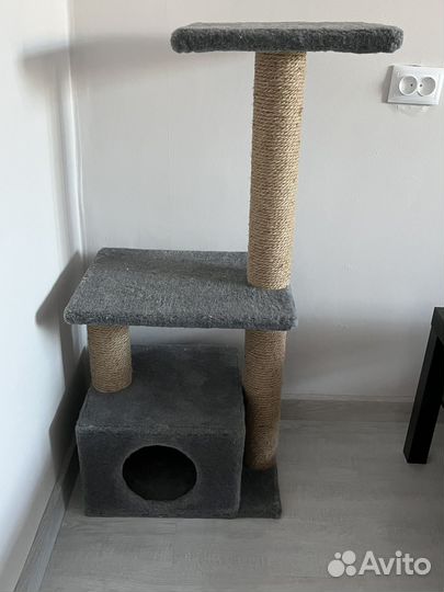 Когтеточка с домиком, 105 см