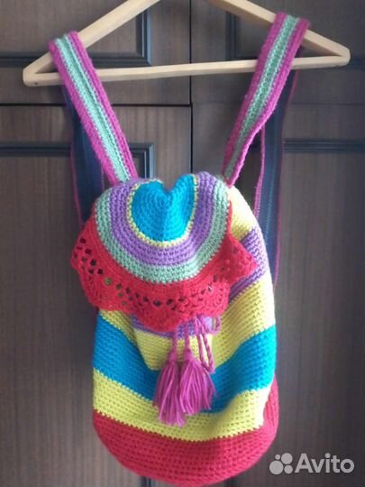 Рюкзак вязаный. Ручная работа