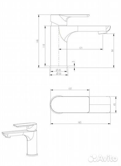 Cмеситель для раковины Grocenberg GB2009 бронза