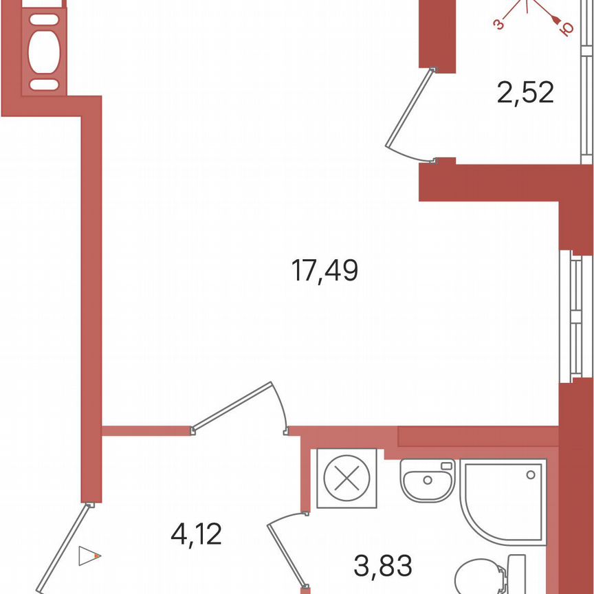 Квартира-студия, 26,7 м², 9/11 эт.